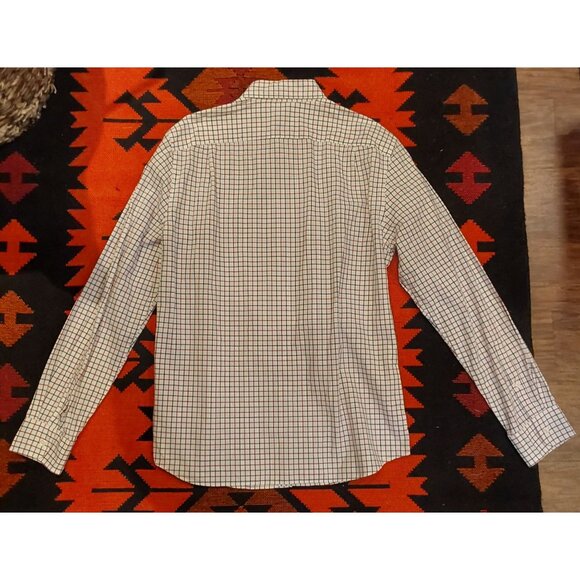 J Crew Men's Slim Cotton Buttondown Red, Bue, White Box Design. Size Large - Picture 2 of 12